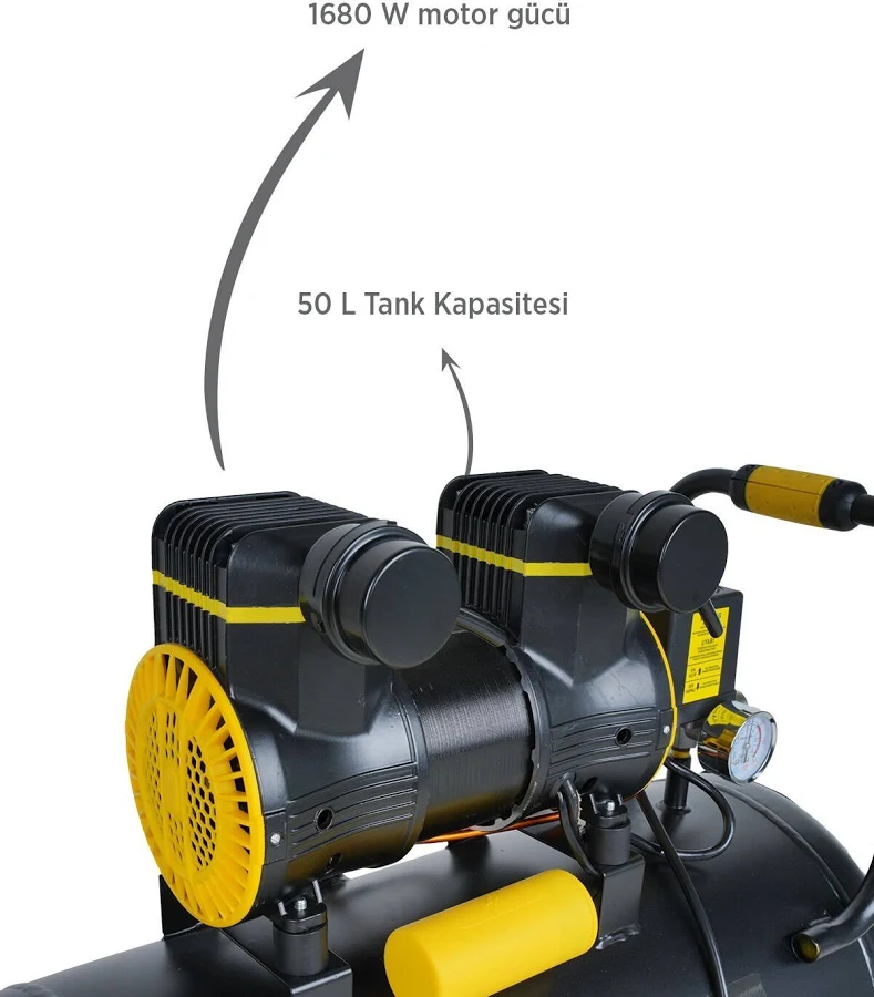 RTM7450\50 LT YUKSEK HIZLI YAGSIZ HAVA KOMPRESORU 2.0 HP RTRMAX - 3